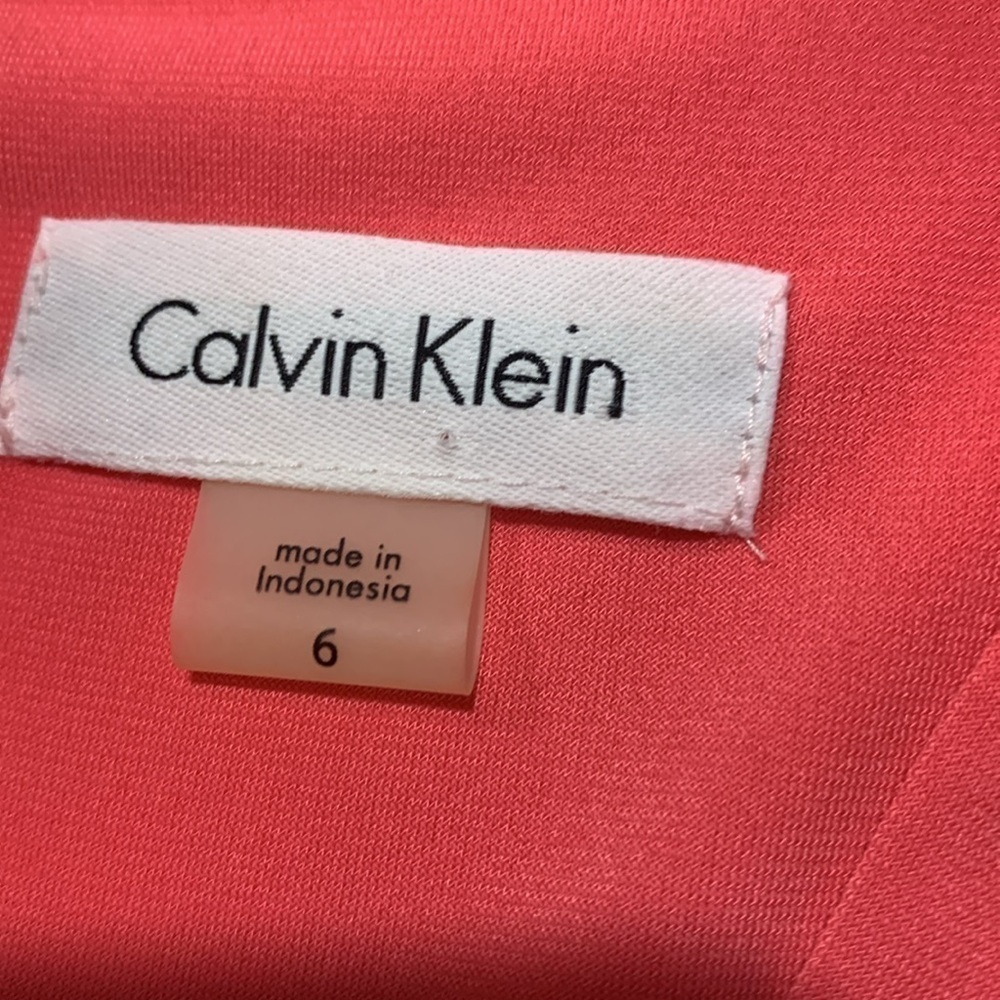 Calvin Klein hibiscus pink shirt dress. Size 6 - Picture 6 of 7